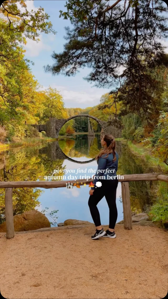 tap for the location and how to visit 💫

save for future planning 😇

location✨
📍rakotzbrücke, germany 
📍schloss muskau, germany 

(also nicknamed devil’s bridge in english👀)

this is one of the prettiest day trips from berlin and I think autumn is the best time to visit to see the fall foliage 🍁🥺

for these colors (and more) I would recommend visiting in the second half of October 🍂

this region is also stunning other times of the year and I would still highly recommend visiting in spring, summer, or autumn 🍃

this hike makes for a great day trip from berlin, as rakotzbrücke is located in the saxony region, close to the polish border ✨

it takes around 2.5 hours to get here from Berlin so I recommend starting you day bright and early 🌝

while the bridge is absolutely stunning, it might feel underwhelming to drive all this way just to visit it for half an hour so I recommend doing a longer hike in the region which includes a visit to schloss muskau and the amazing park surrounding the castle 🏰

ps. you can find lots of trails to explore on alltrails or komoot 🗺️

when I visited we hiked from schloss muskau to rakotzbrücke which was the perfect way to spend the day in nature and explore two beautiful locations 
🏰

this region is quite remote so it’s easiest to come by car 🚗 

if you want to visit by public transport then take the train to cottbus and from there another train to weißwasser, from there you can either walk for an hour, or bike for 20 minutes (consider staying overnight in the area) 🚴🏼‍♀️

in some seasons you can also find a historical “waldeisenbahn muskau” operating that you can take to kromlau or bad muskau 🚂

pps. if using public transport it will take longer so I would recommend planning to stay the night nearby 🛌

follow for more tips around my backyard (europe)🥰

#saxony #visitsaxony #rakotzbrücke #berlintrip #berlintravel 

day trip from Berlin • best day trips from Berlin • must see places near Berlin • visit saxony Germany • saxony Germany • rakotzbrücke • devil’s bridge Germany • schloss muskau • muskau castle • hidden gems Berlin • hidden gems Germany •