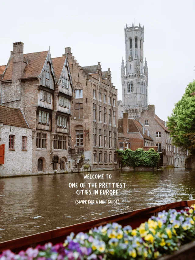 tap for the location and things to do 💫

save for future planning 😇

this place has to be one of the prettiest cities in europe 🥹

from cobblestone streets, incredible architecture, and charming atmosphere, Bruges is such a unique city that everyone has to experience for themselves 🧚🏼‍♀️

location ✨
📍bruges, belgium 

it has definitely surged in popularity lately (and for good reason!) but this is your friendly reminder that it’s a beautiful spot to visit all year round (even if the weather is classic grey as it was on my trip) 🙈

how to get here ✨
🚂 take the train from Brussels to Brugge - it takes 1 hour!

💸 the journey will cost roughly €14 per person (one way)

you can definitely visit as a day trip, but if you want to avoid the crowds I would recommend staying overnight 🛌

this is also the best way to slow down and enjoy all that Bruges has to offer (+ the quiet hours) 🌅

below is a list of my favorite places to see in Bruges to help you plan your trip ✨
📍rozenhoedkaai 
📍blinde ezelstraat
📍koningsburg
📍market square 

📸 photo tip: go to the bar terrace in the historium for the best view! 

📍kasteel minnewater
📍peerdenbrug
📍bonifacius bridge
📍church of our lady
📍passage bourgondisch cruyce
📍minnewaterpark
📍begijnhof 
📍walplein square 
📍st. salvador cathedral

extra things to do in Bruges ✨
🍫 eat chocolate! I recommend van oost as they also have vegan options!

🧇 eat a waffle of course! Otto waffle atelier has vegan options

🛶 take a boat trip! the best way to see the city is from the water, and you typically get a historical guide of the city as well (best of both worlds 😇)

follow for more tips around my backyard (europe) 🥰

#brugesbelgium #bruges #brugge #brügge #bruggebelgium #brugescanal 

visit Bruges • things to do in Bruges • Bruges Belgium • best of Bruges • Bruges travel guide • Bruges travel itinerary • Bruges travel inspiration • Bruges travel • best of Bruges •