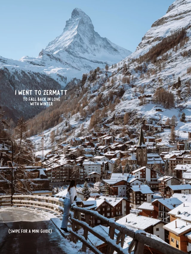 ad Tap for a long weekend guide to Zermatt 💫

save for future planning 😇

after way too many snowless winters wishing these colder months would pass by faster I decided it was time to fall back in love with winter ❄️

I used to love winter - having daily snowball fights, ice skating on frozen lakes, and going cross country skiing after school ☃️

those type of winters feel far away and it was the part I cherished most about these cold and dark months each year 🥹

so while I no longer live in a climate that has this, I decided it was time to fall back in love with winter through winter travel 💭

if you’re also in a winter rut here’s a weekend guide to zermatt - guaranteed to make you fall in love with winter 🧚🏼‍♀️

Zermatt is car free so I recommend arriving by train 🚂

Use an @interraileu pass to make it a full rail trip from your start point, or to extend your winter travels with more magical destinations 🕯️

the convenience and flexibility of an interrail pass is unmatched making it my favorite way to travel Europe by train 🚞

✨ DAY 1 ✨
📸 arrive in zermatt and explore the village

my favorite spots for iconic views of the Matterhorn 🧚🏼‍♀️
📍mürini hill
📍riedweg
📍kirchbrücke
📍getwingbrücke
📍pfarrkirche st. mauritius
📍zermatt ice rink

✨ DAY 2 ✨
🚂 take the gornergrat train

pro tips 💭
📸 sit on the right side going up (front of train), and left side going down (back of train) for the best views

🚞 choose a seat with windows that can be opened

☀️ take one of the first trains of the day!

⏰ arrive around 30 minutes before the train departure

🌿 you can get off at any stop to explore (but only go in each direction once)

☃️ consider hiking from rotenboden - riffelberg!

⛸️ head back to zermatt and go ice skating

✨ DAY 3 ✨
🚠 take the funicular train to sunnegga

⛷️ this is a great ski spot especially for less advanced skiers

🥾if you don’t ski then take a winter hike going back into zermatt (can also hike both ways)

🍝 stop at chez vrony for lunch with a view

❄️ hike the route of sunnegga - zermatt (via tiefenmatten) for the best views! (wear crampons)

follow for more tips around my backyard (europe) 🥰

#interrail #zermatt