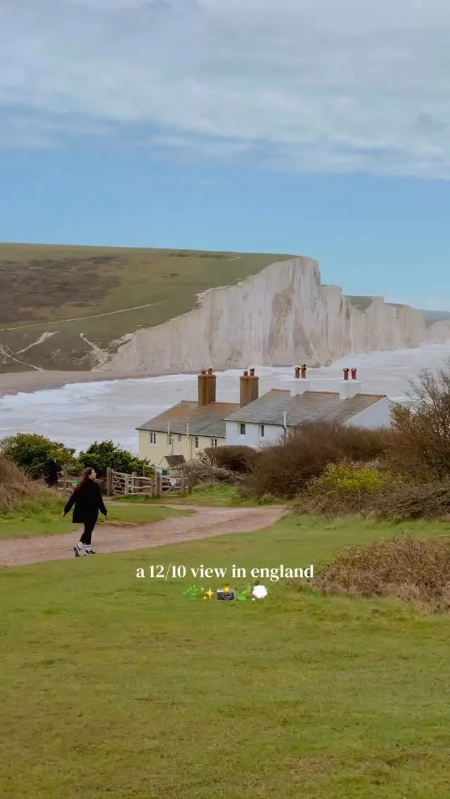 tap for the location and how to visit 💫

save for future planning 😇

this is seriously one of the most stunning places I have visited in england and it’s quite an easy day trip from london!😻

as always remember to leave no trace and follow the rules of the national park!🥰

location ✨
📍seven sisters cliffs

this specific viewpoint is of the coastguard cottages 📸

how to visit ✨
🚗 by car: I recommend splitting it into two stops, first drive to “south hill barn car park” where you can park for free (1.5 hours drive from london)

from here you can go down to the coastguard cottages viewpoint and then head back to the car once you’re done 🦋

then drive to “birling gap and the seven sisters car park” (costs £3 for 2 hours or £6 for a day) and then continue exploring from here🌞

🚊by public transport: coming by public transport will take roughly two hours but it’s so worth it! there are several ways to get here including taking the train to Brighton, seaford, or eastbourne and then hopping on a local bus! 🌿

to try to make it as easy as possible I’ve outlined the route through Brighton below but feel free to choose any of the three options!🌸

🚂 Start by taking the train from london victoria to brighton (1 hour) 

🚌 then take the 12x coaster from brighton station going to cornfield road north for 1 hour and 10 minutes and get off at east dean garage 

from here walk 30 minutes to birling gap but if you want to check out the coastguard cottages then get off at seaford and walk along the coast 🧚🏼‍♀️

must see spots at the seven sisters cliffs ✨
📸coastguard cottages
📸cuckmere haven 
📸 birling gap
📸 beach head cliffs 
📸 beachy head lighthouse 
📸 belle tout lighthouse 

follow for more tips around my backyard (europe)🥰

#sevensisters #sevensisterscliffs #sevensisterscountrypark #londondaysout #birlinggap 

best day trip from london • seven sisters cliffs • seven sisters cliffs england • birling gap • seven sisters national trust • day trips from london • best of England • must see places in england •