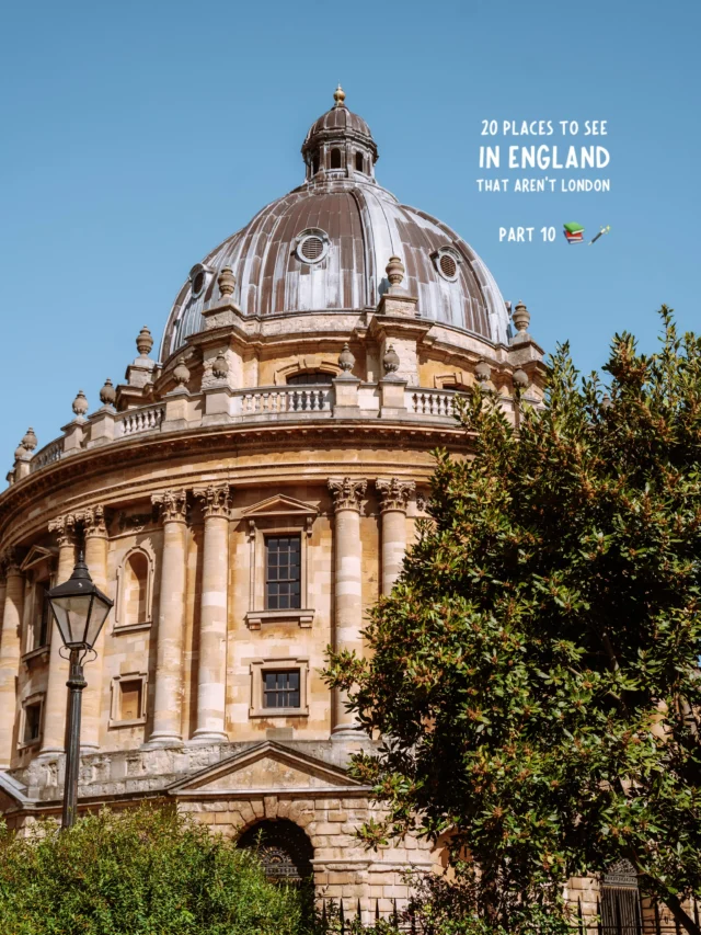 PART 10: 20 places to see in england that aren’t london 💫

save for future planning 😇

this is one of the most iconic cities in all of england and for good reason 🏰

welcome to ✨
📍oxford 

famous for its university, oxford is a city everyone needs to see at least once - filled with so much history and incredible architecture 📸

✨ how to get here ✨

🚗 while you can visit by car I have also added public transportation directions as it’s super easy to visit as a day trip from London! 

🚂 take the train from london paddington to oxford (~50 minutes) 

✨ pro tip ✨

stay the weekend in oxford and combine your visit with blenheim castle and/or the cotswolds! 🧚🏼‍♀️

✨ what to do in oxford ✨

with over 30 colleges in the city there are so many spots to explore so this list can quickly become very long 😮‍💨

that being said, most spots require an entrance fee, so I have kept this list to the spots I think are most worth it while still keeping a reasonable budget 💸

📍radcliffe camera building
📍st mary the virgin church tower viewpoint (£6)
📍coffee at vaults & garden cafe
📍bridge of sighs
📍queen’s lane 
📍st edmund hall
📍christ church tour (dynamic ~ £20)
📍the covered market 
📍duke humphreys library (£12.5)
📍go punting! (price varies)
📍christ church meadows 
📍botanical garden (£9)

follow for more tips around my backyard (europe)🥰

#oxford #oxforduk #visitoxford #visitoxfordshire #oxforduniversity 

things to do in oxford • oxford travel guide • best things to do in oxford • oxford england itinerary • oxford england travel guide • day trips from London • day trip to oxford •