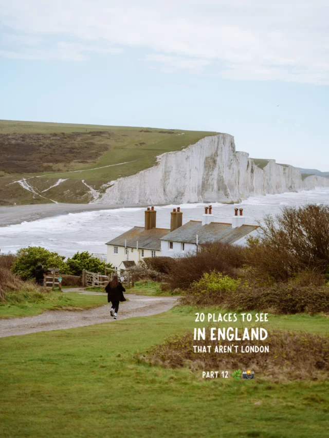 PART 12: 20 places to see in england that aren’t london 💫

save for future planning 😇

this is seriously one of the most stunning places I have visited in england and it’s quite an easy day trip from london! 🥺

welcome to ✨
📍seven sisters cliffs

✨ how to get here ✨

🚗 by car: I recommend splitting it into two stops, first drive to south hill barn car park where you can park for free 

from here you can go down to the coastguard cottages viewpoint and then head back to the car once you’re done 🦋

then drive to “birling gap and the seven sisters car park” (costs £3 for 2 hours or £6 for a day) and then continue exploring from here🌞

🚊by public transport: coming by public transport will take roughly two hours but it’s so worth it! there are several ways to get here including taking the train to Brighton, seaford, or eastbourne and then hopping on a local bus! 🌿

to try to make it as easy as possible I’ve outlined the route through Brighton below but feel free to choose any of the three options!🌸

🚂 Start by taking the train from london victoria to brighton (1 hour) 

🚌 then take the 12x coaster from brighton station going to cornfield road north for 1 hour and 10 minutes and get off at east dean garage 

from here walk 30 minutes to birling gap but if you want to check out the coastguard cottages then get off at seaford and walk along the coast 🧚🏼‍♀️

must see spots at the seven sisters cliffs ✨
📸coastguard cottages
📸cuckmere haven 
📸 birling gap
📸 beach head cliffs 
📸 beachy head lighthouse 
📸 belle tout lighthouse 

follow for more tips around my backyard (europe)🥰

#sevensisters #sevensisterscliffs #sevensisterscountrypark #londondaysout #birlinggap 

best day trip from london • seven sisters cliffs • seven sisters cliffs england • birling gap • seven sisters national trust • day trips from london • best of England • must see places in england •