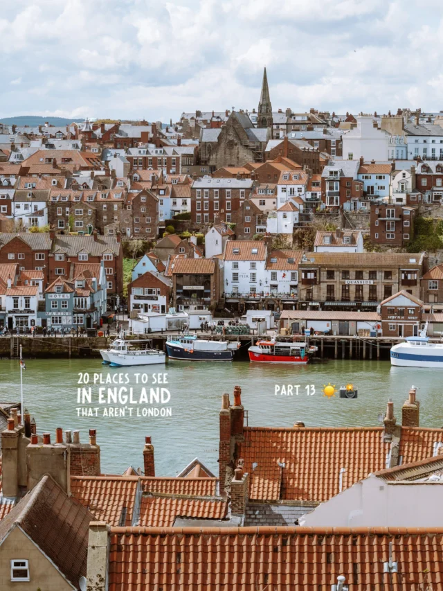 PART 13: 20 places to see in england that aren’t london 💫

save for future planning 😇

the last coastal spot of this series is all about one of most charming coastal towns in england 🌾

welcome to ✨
📍whitby 

located on the yorkshire coast, whitby is the perfect addition to a weekend trip to york 📸

✨ how to get here ✨

🚗 while you can visit by car and there are lots of parking spots (I recommend “whitby parking”), I have also added public transportation directions as it’s super easy to visit as a day trip from York! 💭

🚂 take the train from York to Scarsborough (50 minutes) 

🚌 from the train station hop on the X93 or X94 coaster towards whitby, getting off at whitby bus station (around 1 hour)

✨ pro tip ✨

the town can get quite busy in the summer and holidays so if arriving by car I recommend getting here early 😌

✨ things to do in whitby ✨

whitby is one of the larger towns on the coast so there are lots of things to see and I highly recommend that you plan for a few hours to just get lost exploring the streets here 🧚🏼‍♀️

however here are a couple extra suggestions that you shouldn’t miss while here! 🌿

📍199 steps
📍whitby abbey
📍st. mary’s church 
📍whitby beach
📍grape lane
📍whitby harbour 
📍whitby pier

✨ how long to spend here ✨

you can easily spend a full day here exploring the town and going for a swim 🍃

alternatively you can combine a day here with a visit to Robin Hood’s Bay (on the bus route) - if you choose this option plan for around 4 hours in whitby ☀️

(or even turn it into a full weekend trip and explore other spots along the coast and yorkshire in general - my picks are robin hood’s bay and staithes) 📸

follow for more tips around my backyard (europe)🥰

#whitby #yorkshirecoast #yorkshirecoastline #visityorkshire #yorkshireday 

whitby • day trips from York • Yorkshire coast • best of the Yorkshire coast • what to do in Yorkshire coast • villages on Yorkshire coast • must see places Yorkshire coast • day trip to whitby • whitby guide • whitby itinerary • Yorkshire coast guide •