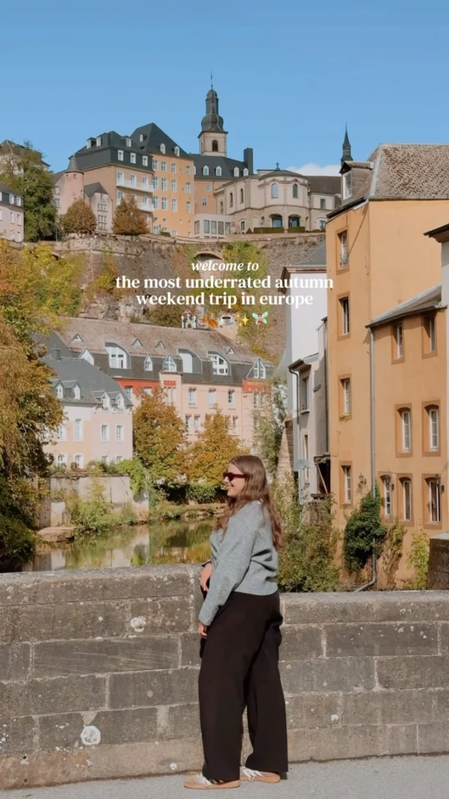 ad Tap for the ultimate weekend guide 💫 | @visit_luxembourg 

save for future planning 😇

welcome to one of the prettiest but least visited countries in europe 💌

location ✨
📍luxembourg 

while it is one of the smallest countries in europe, it is filled with stunning nature, cities, and over 100 castles and ruins 🏰

best of all, with its compact size and free transportation (!!) it’s super easy to explore several regions and diverse landscapes even on a short weekend trip 📸

visiting in autumn made it even more special as it was super quiet, and the autumn colors are beautiful🍂🥺

ultimate long weekend in luxembourg guide ✨🧚🏼‍♀️

🛌 stay at: @mamashelterluxembourg 

✨ DAY 1 ✨
📸 spend your day exploring luxembourg city (below is a list of my favorite spots here)
📍grund
📍chemin de la corniche 
📍pont du grund
📍casemates du bock
📍palais grand-ducal 
📍cathédrale notre-dame 
📍place guillaume II
📍rue du rost
📍pfaffenthal panoramic elevator
📍pont du stierchen

🥗 eat lunch at @beet_luxembourg a delicious vegan restaurant 

🥙 for dinner head to @chiche.luxembourg a delicious lebanese kitchen

✨ DAY 2 ✨

🏰 head to the beautiful larochette castle and larochette village 

📸 ps. walk up to verluerekascht for a beautiful view of the castle 

🍂 go hiking in @visitmullerthal ! I did the C2 trail and it’s the perfect easy trail for any adventure lovers - you get to walk through a variety of narrow rock passages 

📸 make your way to echternach, Luxembourg’s oldest city to explore 

🍝 eat lunch at @aaleechternoach 

🍷 make your way to schengen enjoying views of the mosel river and rolling vineyards

🎫  explore the Schengen museum to learn more about the historic schengen agreement we get to enjoy today 

🍔 end your day with dinner at @reedrestaurant 

✨ DAY 3 ✨

🍁 head to the stunning french gardens at ansembourg castle 

🏰 continue to koerich castle ruins to see a typical lowland castle ruin 

🍕 stop at @fabrikmersch for a pizza break

🍂 then finish your trip with a stunning walk to hunnebour which is associated with many myths and legends

follow for more tips around my backyard (europe) 🥰

#visitluxembourg #LuxembourgPass